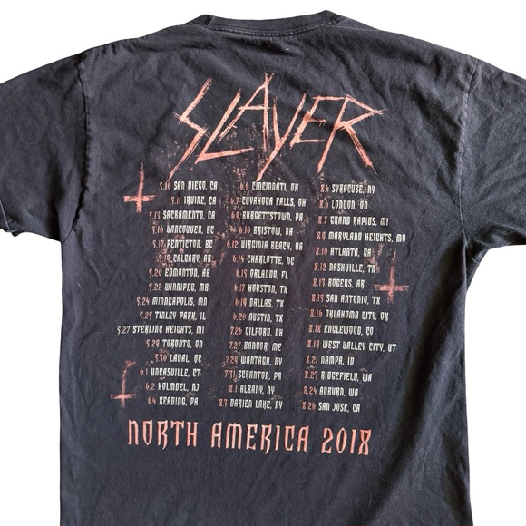 Final Tour Slayer North America Tour 2018 T-Shirt – Size M – Hanes Tagless - Picture 2 of 6